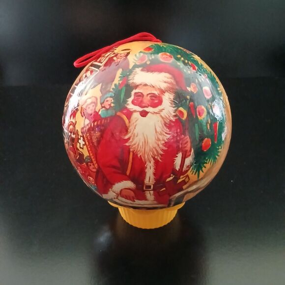 Vintage 5" Round Santa Claus Paper Mache Ball Christmas Ornament St. Nick Decor - Picture 4 of 10
